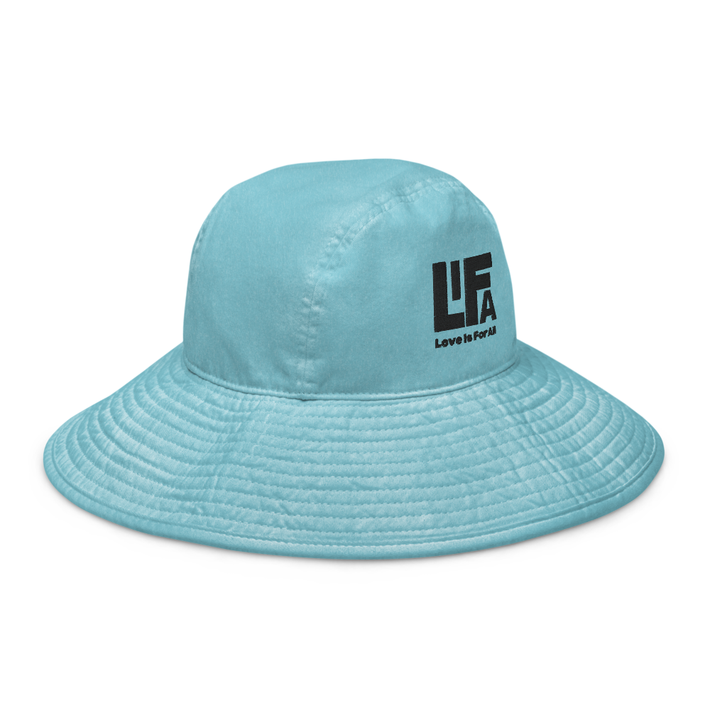 Wide brim bucket hat